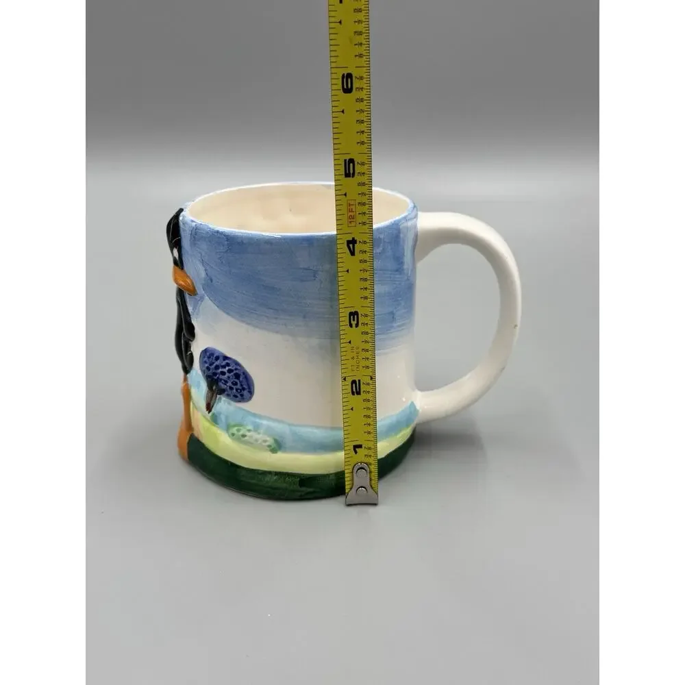 Vintage 1999 Daffy Duck 33 Stamp 3D Ceramic Mug Looney Tunes READ DETAILS